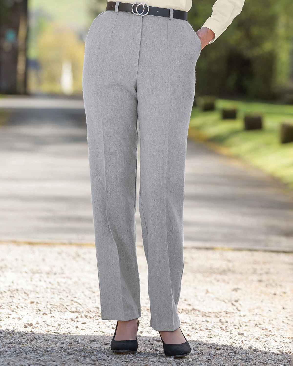 Ladies Flannel Trousers - Pearl - Country Collection
