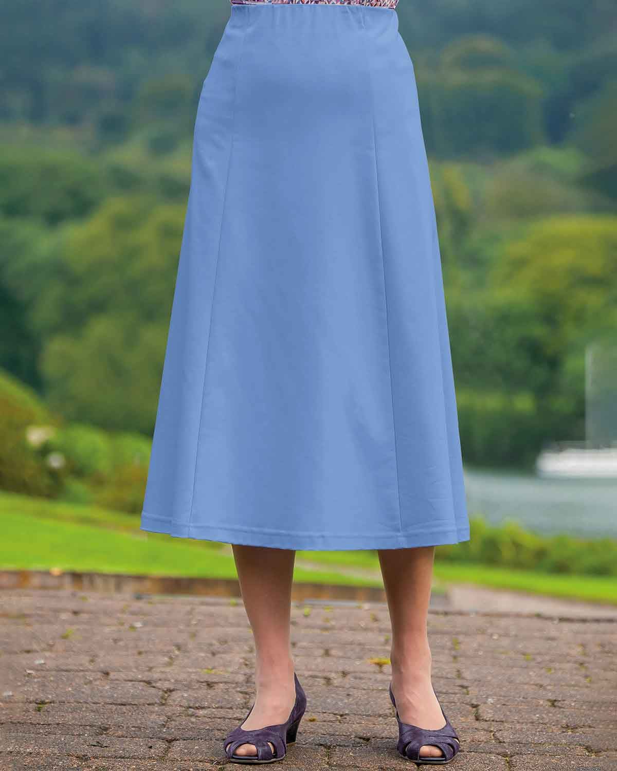 Easycare Pull On Skirt - Cornflower - Country Collection