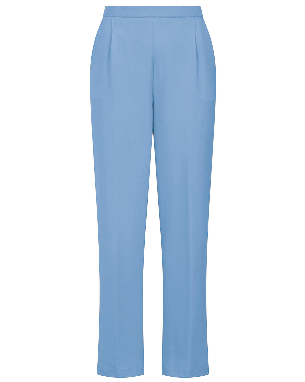 Ladies’ Easycare Cotton Mix Pull-On Trousers – Cornflower
