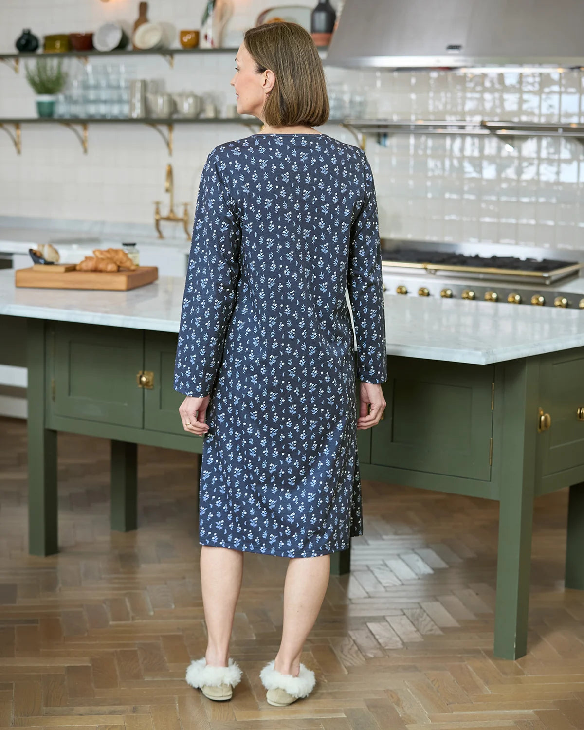 Slenderella Jacqueline Long Sleeve Cotton Nightdress