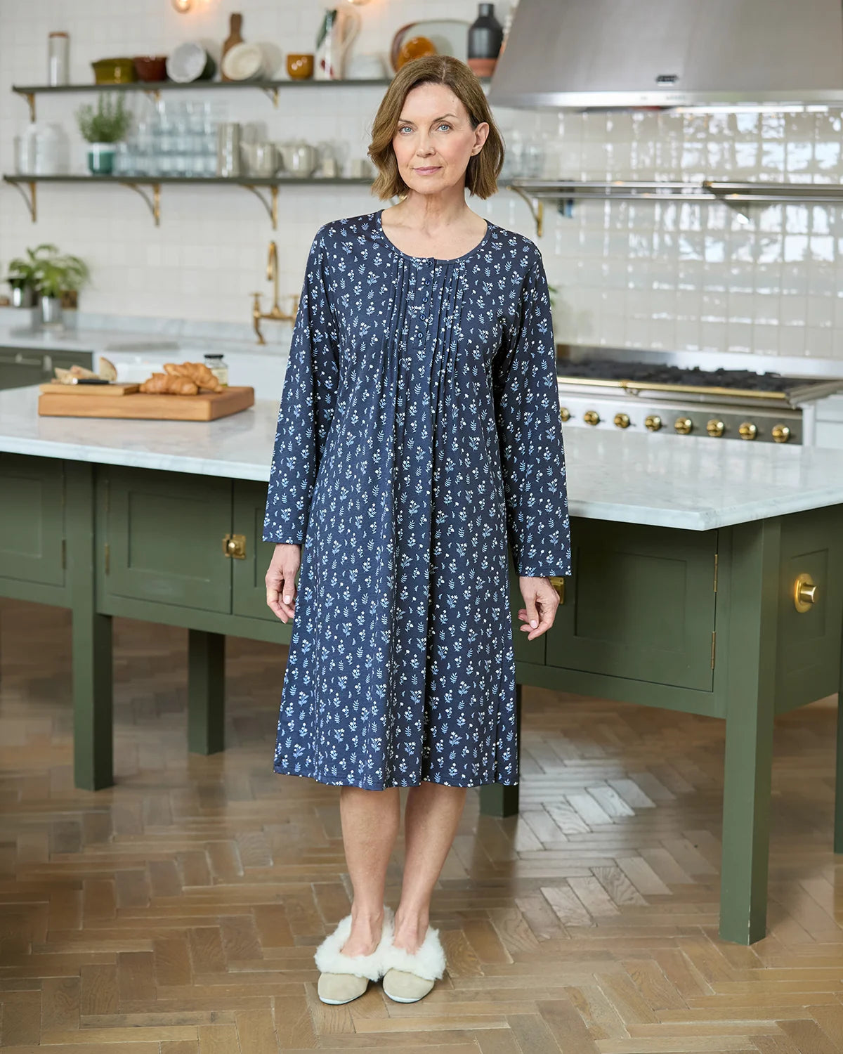 Slenderella Jacqueline Long Sleeve Cotton Nightdress