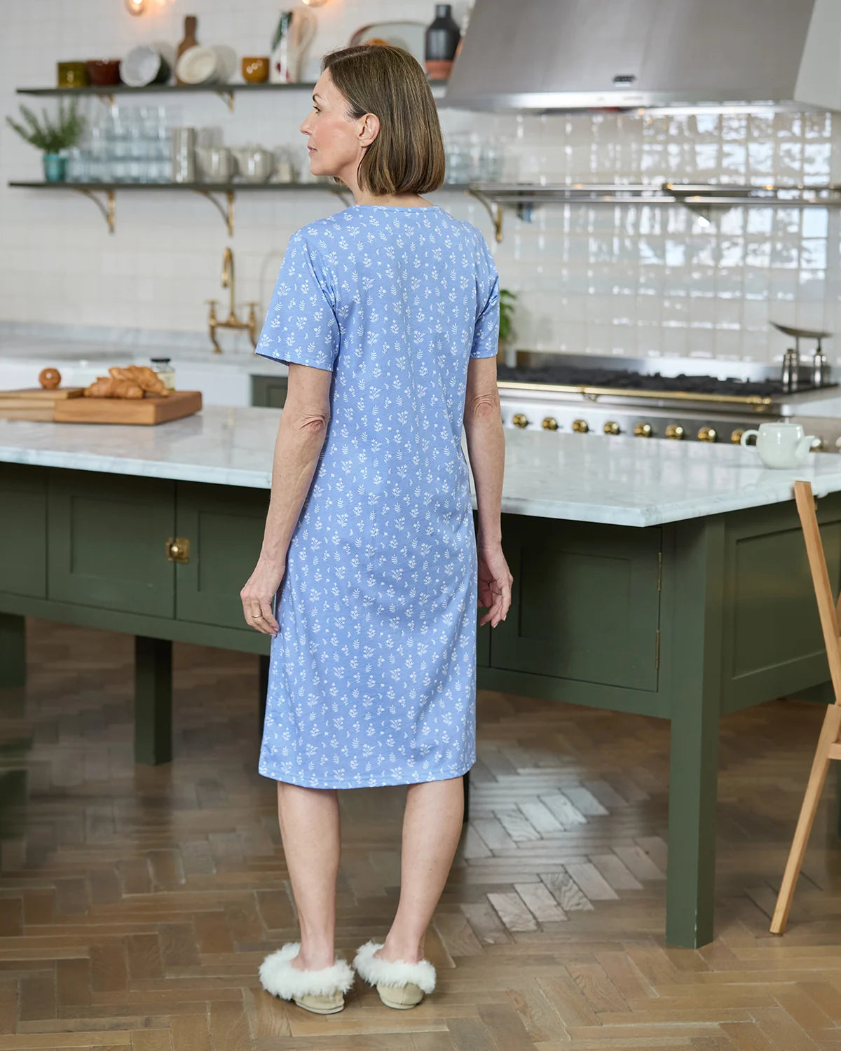 Slenderella Jacqueline Short Sleeve Cotton Nightdress