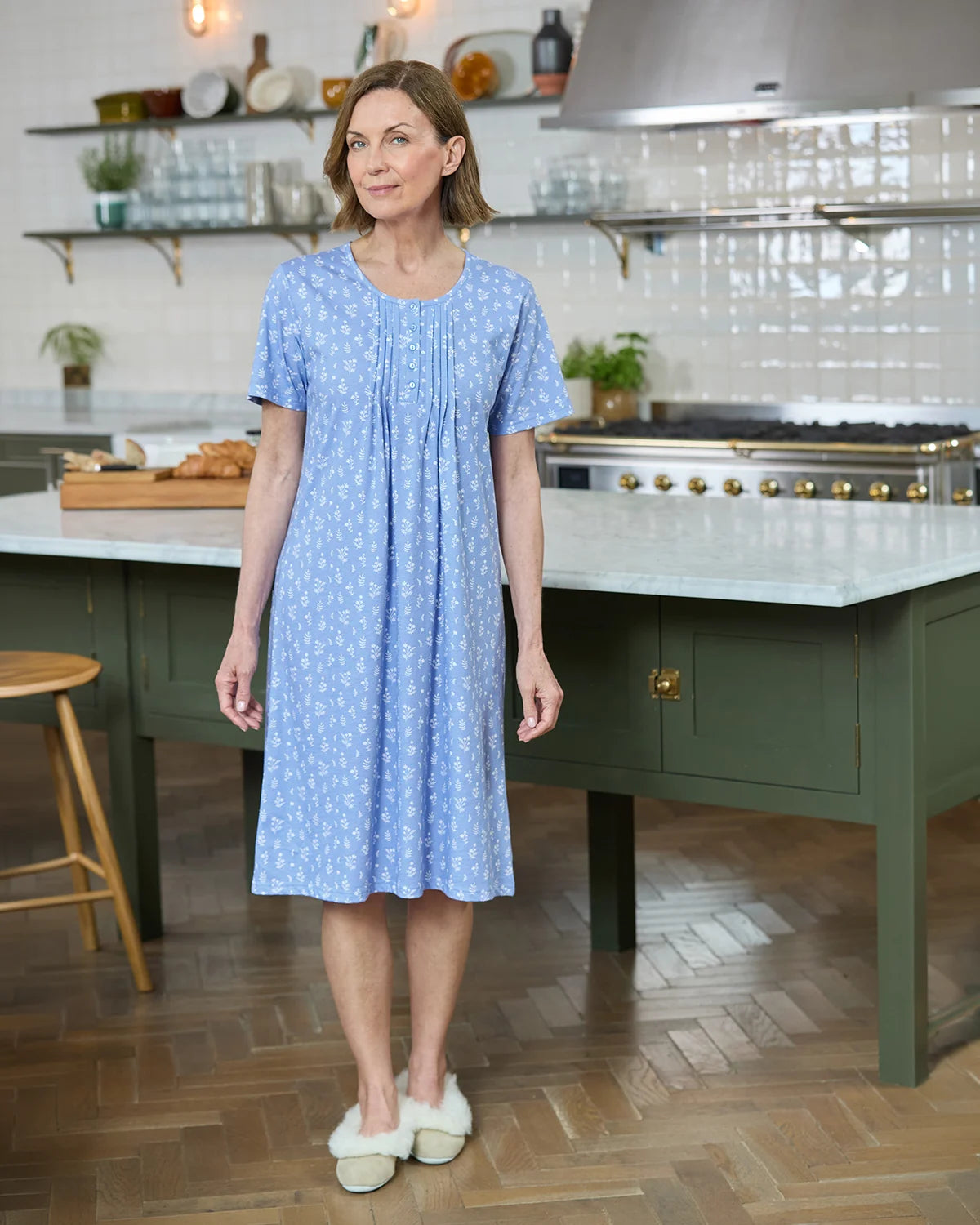 Slenderella Jacqueline Short Sleeve Cotton Nightdress