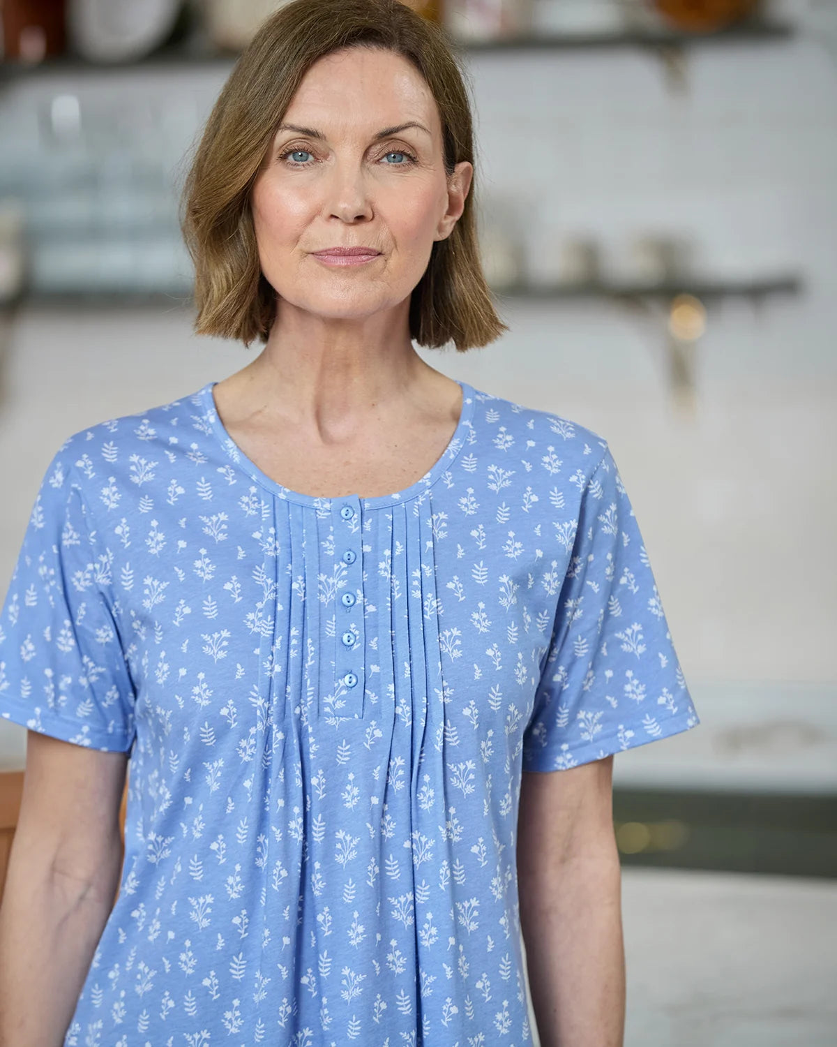 Slenderella Jacqueline Short Sleeve Cotton Nightdress