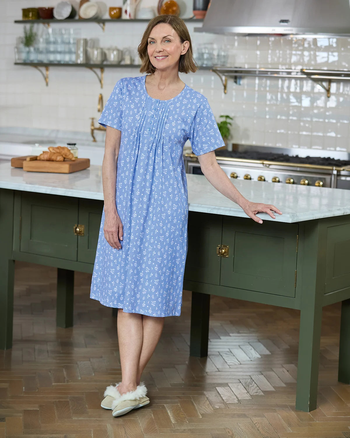 Slenderella Jacqueline Short Sleeve Cotton Nightdress