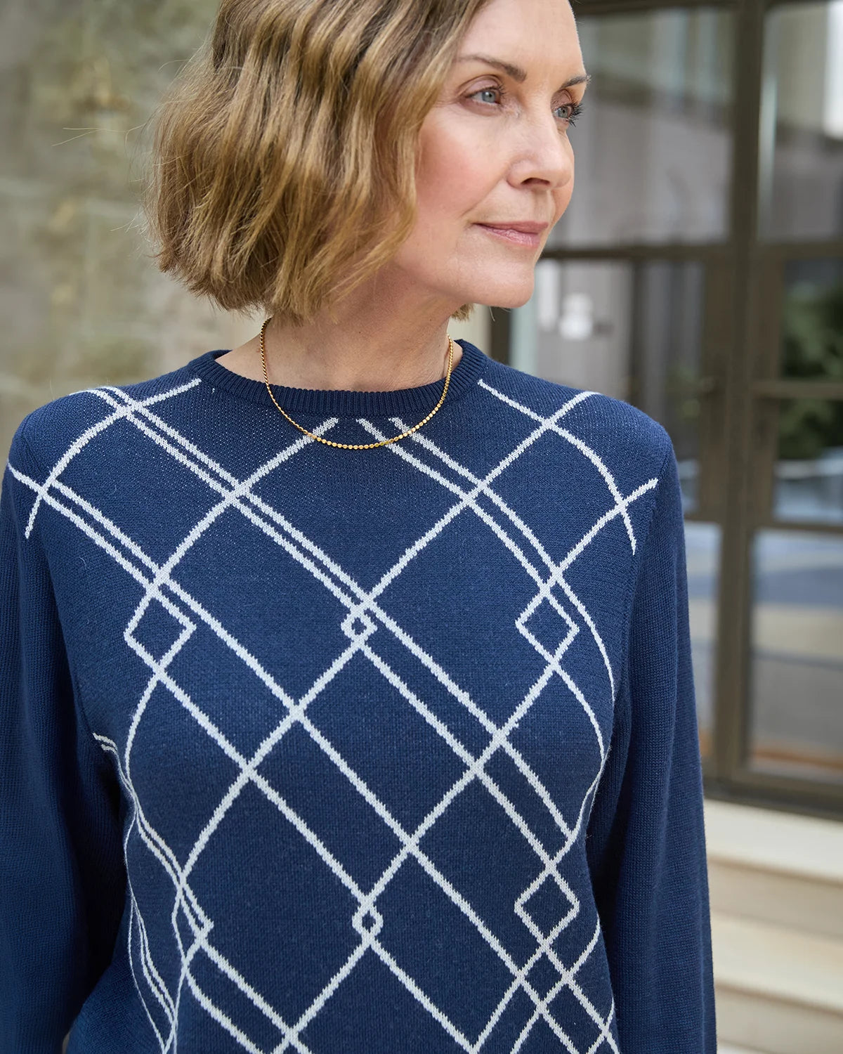 Jilly Argyle Style Wool Rich Jumper