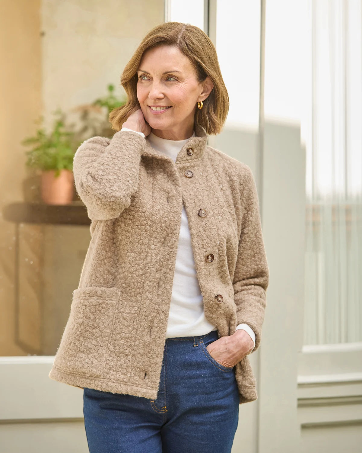 Judith Button Through Fleece Jacket