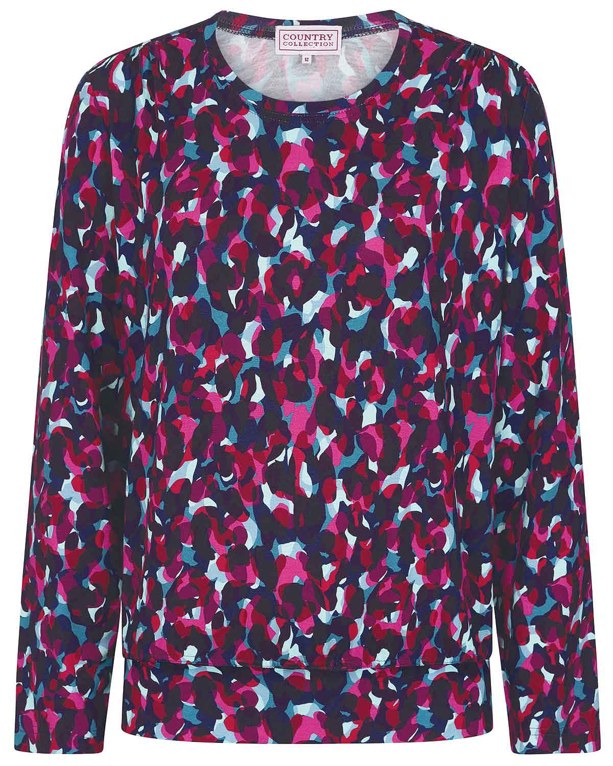 Darlene Patterned Viscose Long Sleeve Blouson - Image 3 - Country Collection