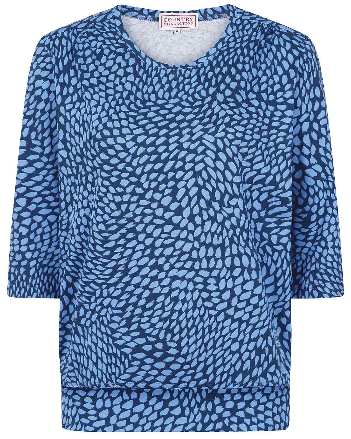 May Patterned 3/4 Sleeve Blouson Top - Image 3 - Country Collection