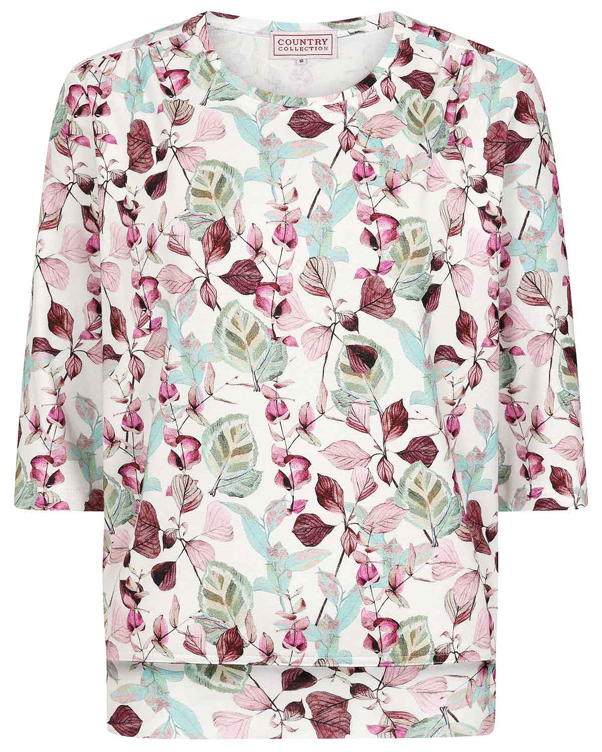 Bonnie Patterned 3/4 Sleeve Blouson Top - Image 3 - Country Collection