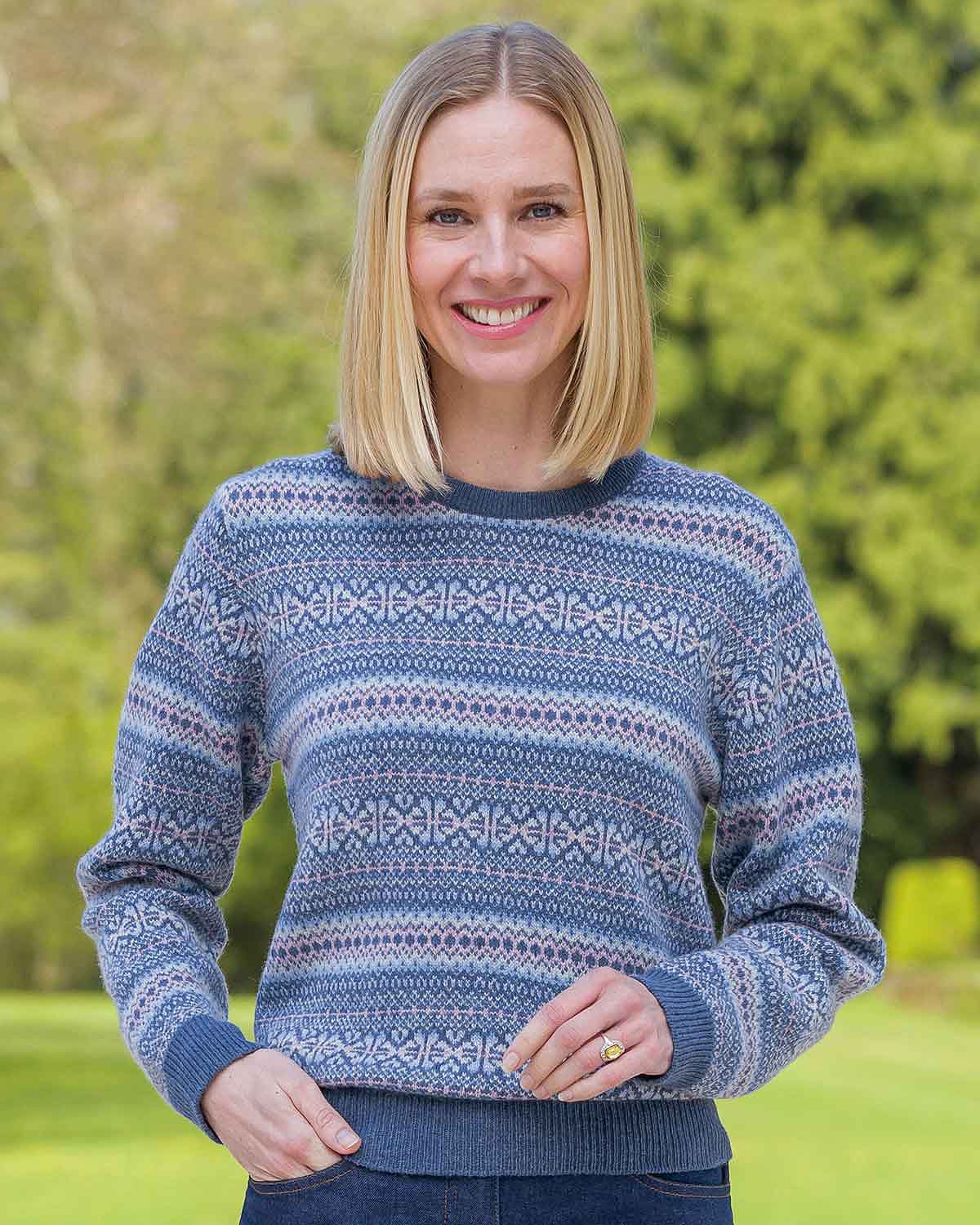 Alice Crew Neck Lambswool Fairisle Jumper - Country Collection