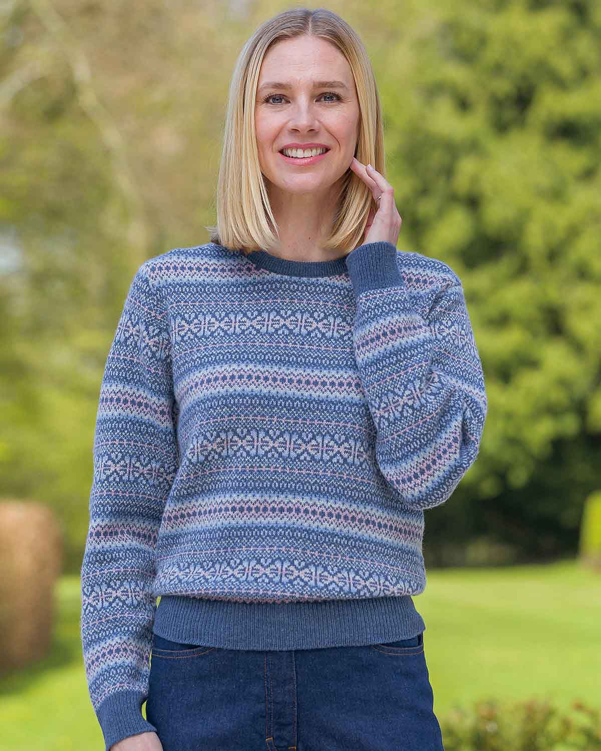 Alice Crew Neck Lambswool Fairisle Jumper - Image 2 - Country Collection
