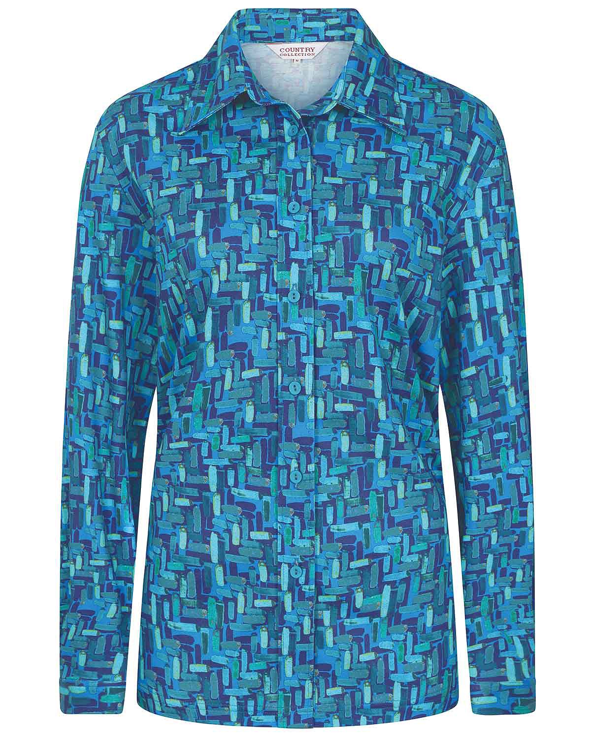 Sydney Patterned Pure Cotton Long Sleeve Blouse - Image 3 - Country Collection