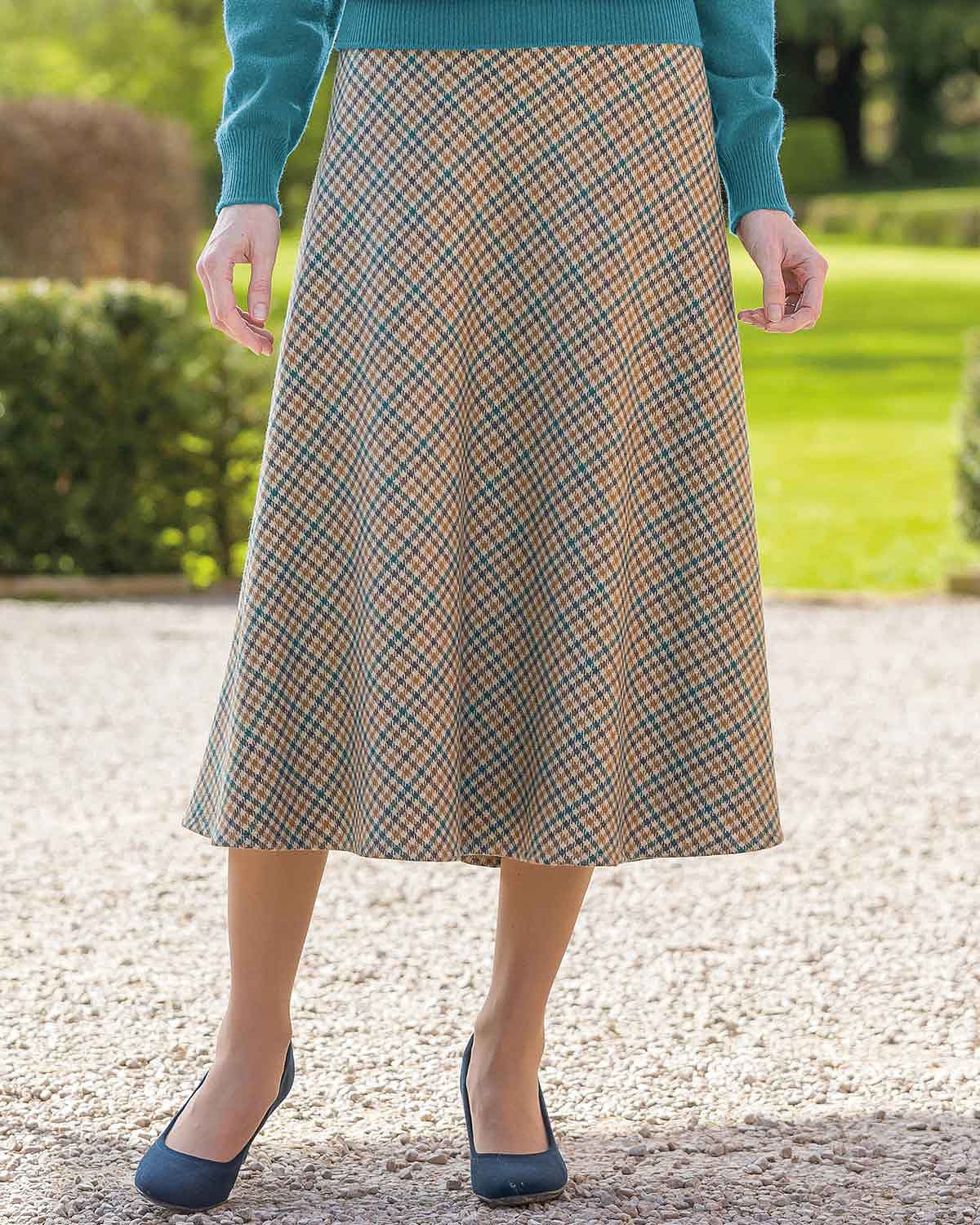 Peebles Wool Blend Checked Bias Skirt - Image 2 - Country Collection
