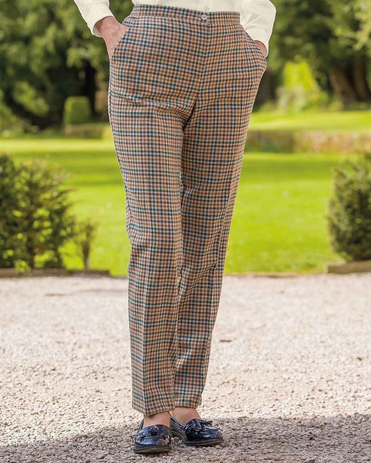 Peebles Wool Blend Checked Trousers - Image 2 - Country Collection
