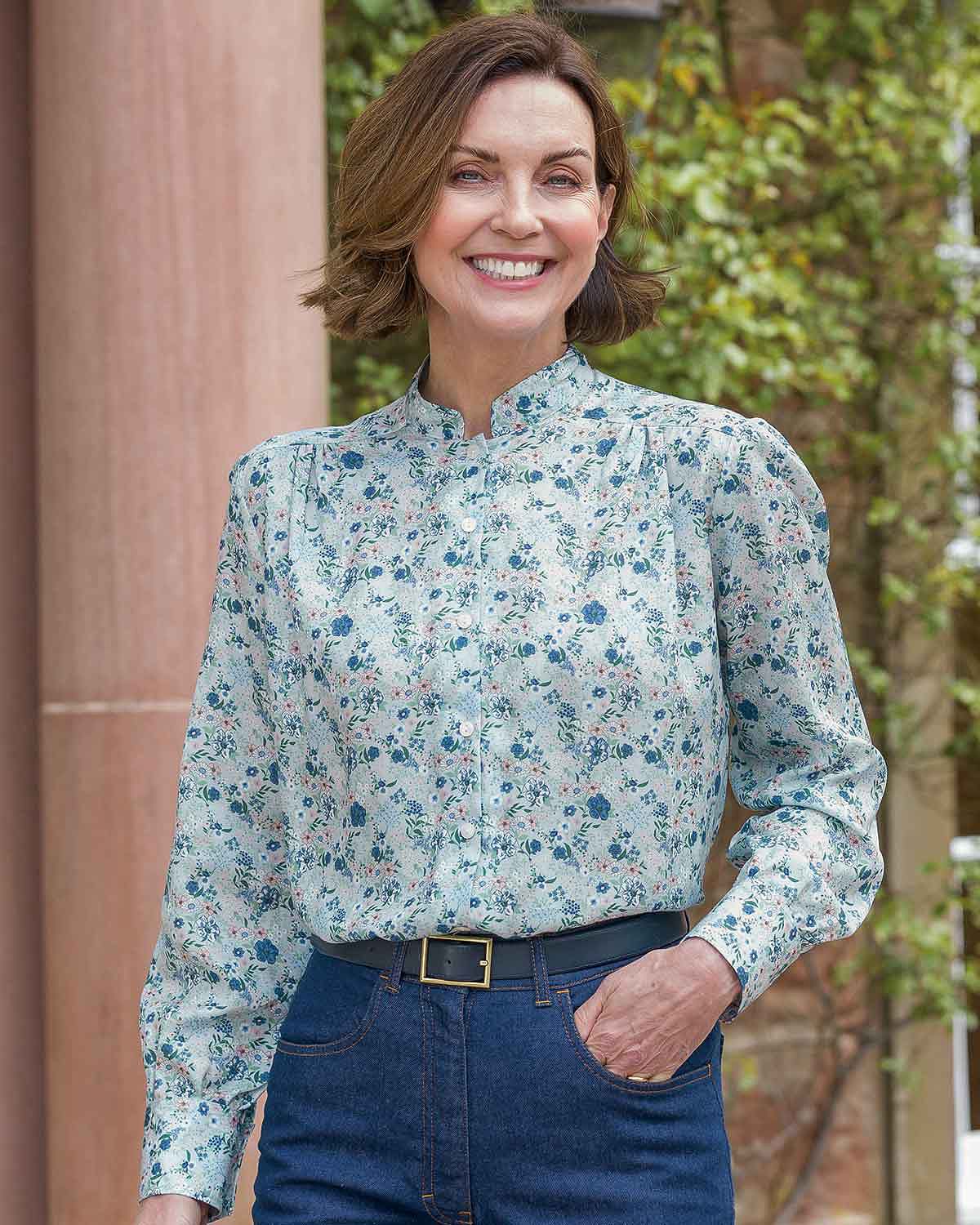 Patty Floral Tencel Long Sleeve Blouse - Country Collection
