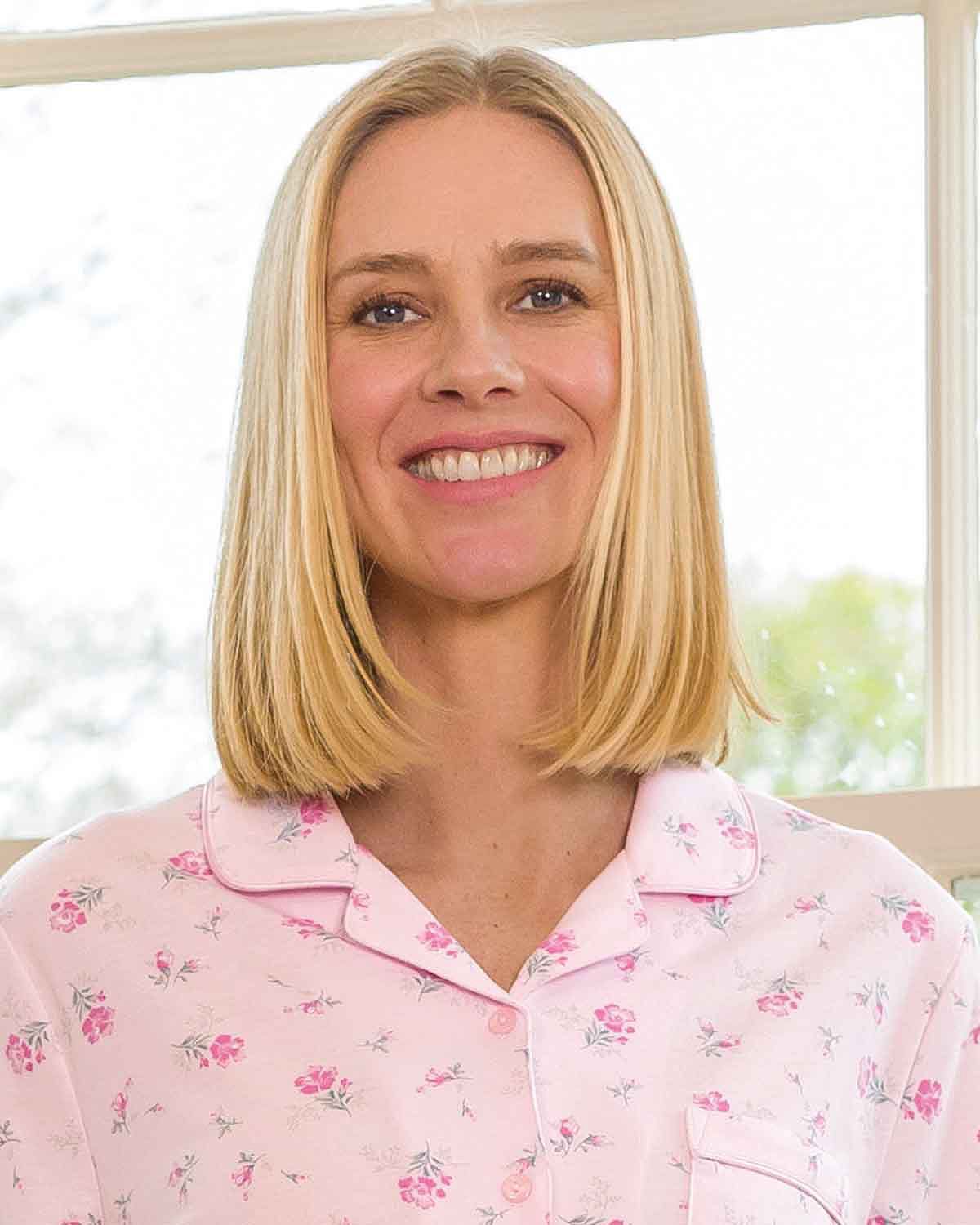 Slenderella Patricia Long Sleeve Cotton Mix Pyjamas - Image 2 - Country Collection