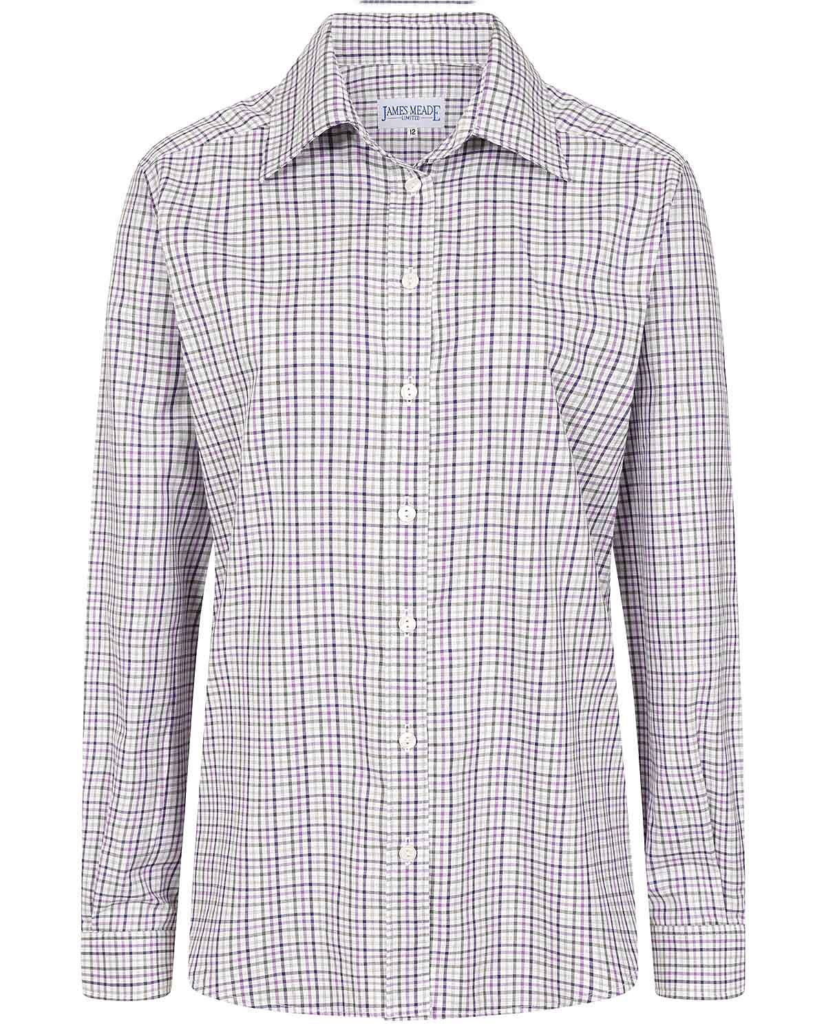Carol Pure Cotton Long Sleeved Checked Blouse - Image 3 - Country Collection