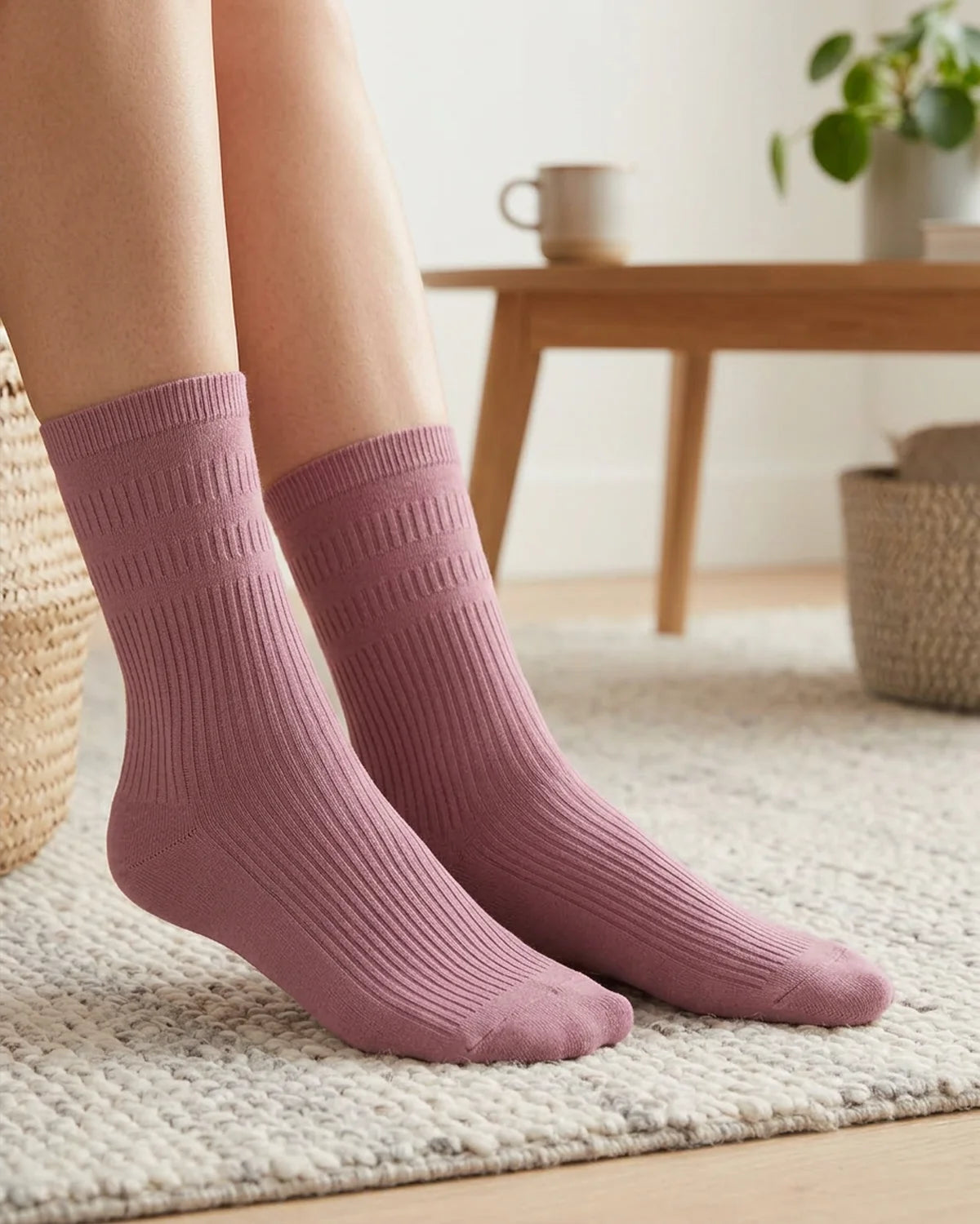 Ladies Cotton-Rich Socks - Pink