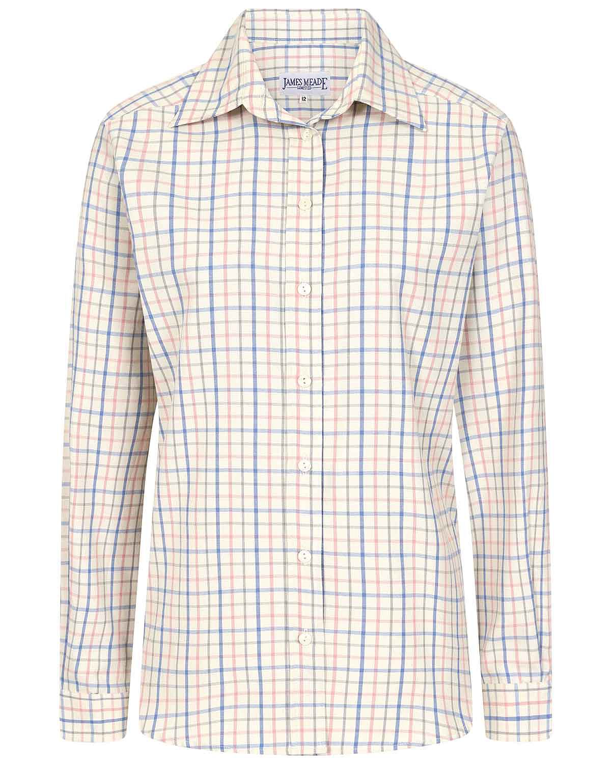Tracey Cotton Mix Long Sleeved Checked Blouse - Image 3 - Country Collection