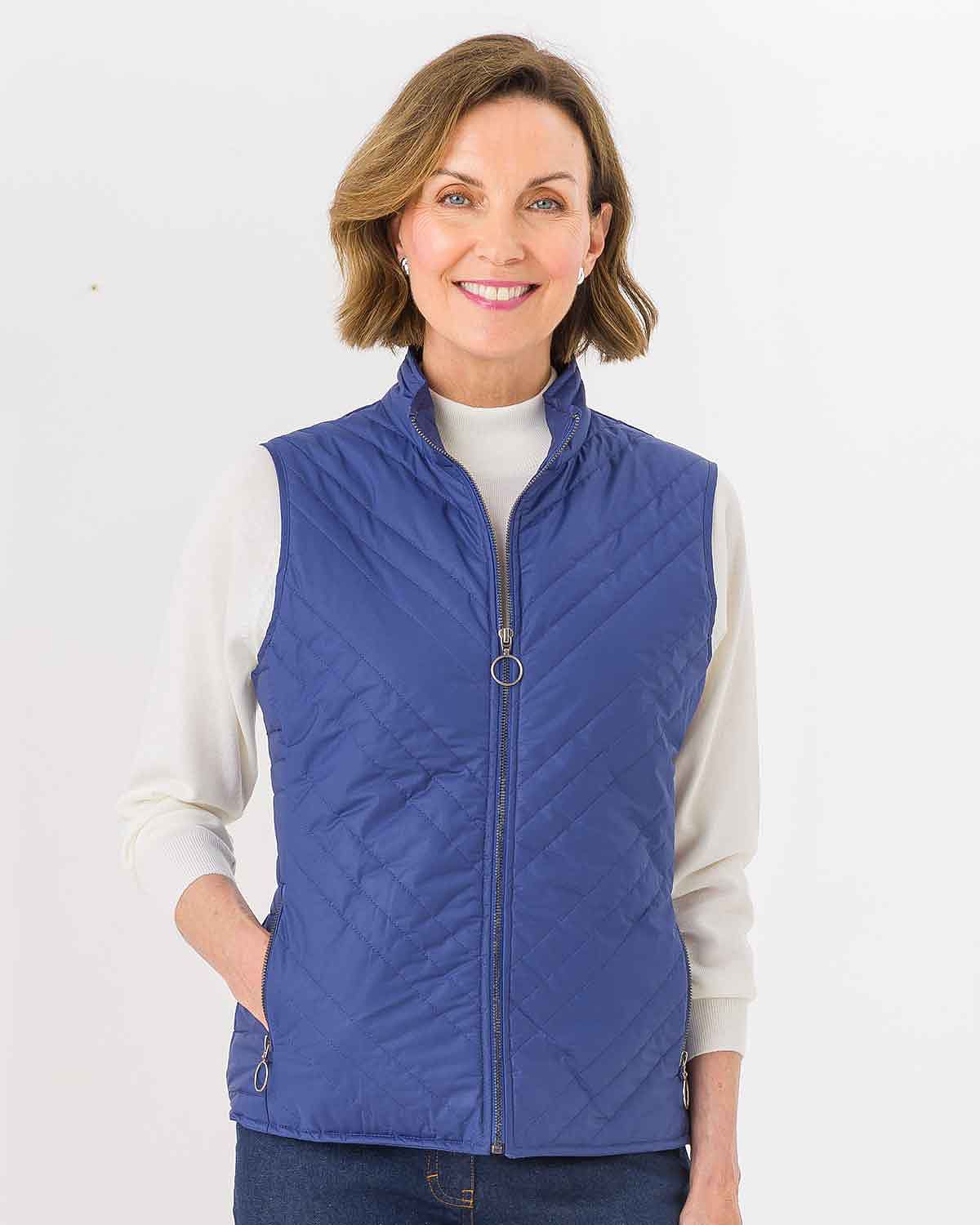 Quilted Padded Gilet - Blue - Country Collection
