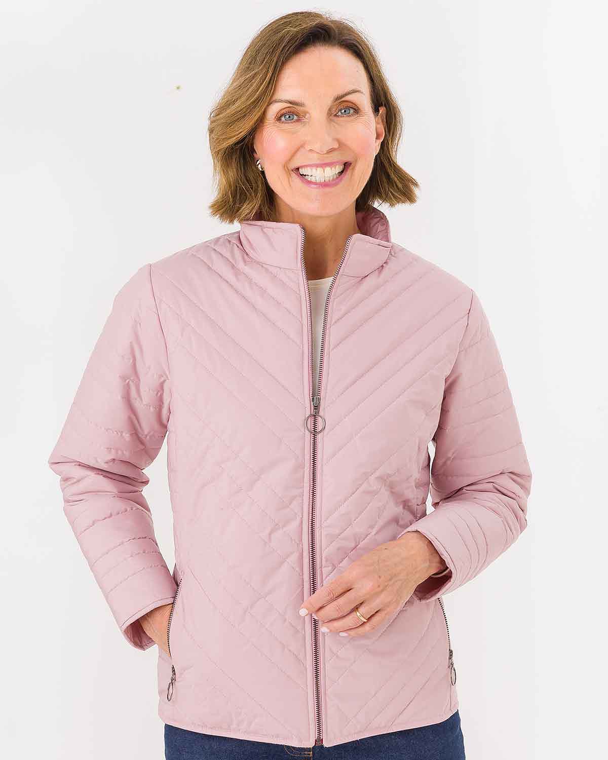 Quilted Showerproof Padded Jacket - Nougat - Country Collection