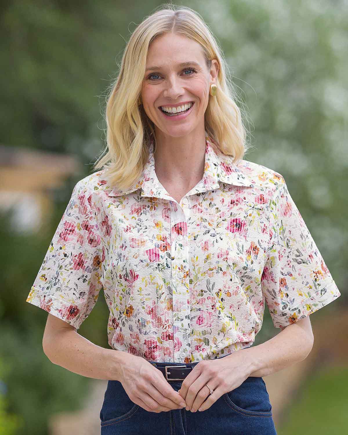 Eedie Floral Pure Cotton Short Sleeve Blouse - Image 2 - Country Collection