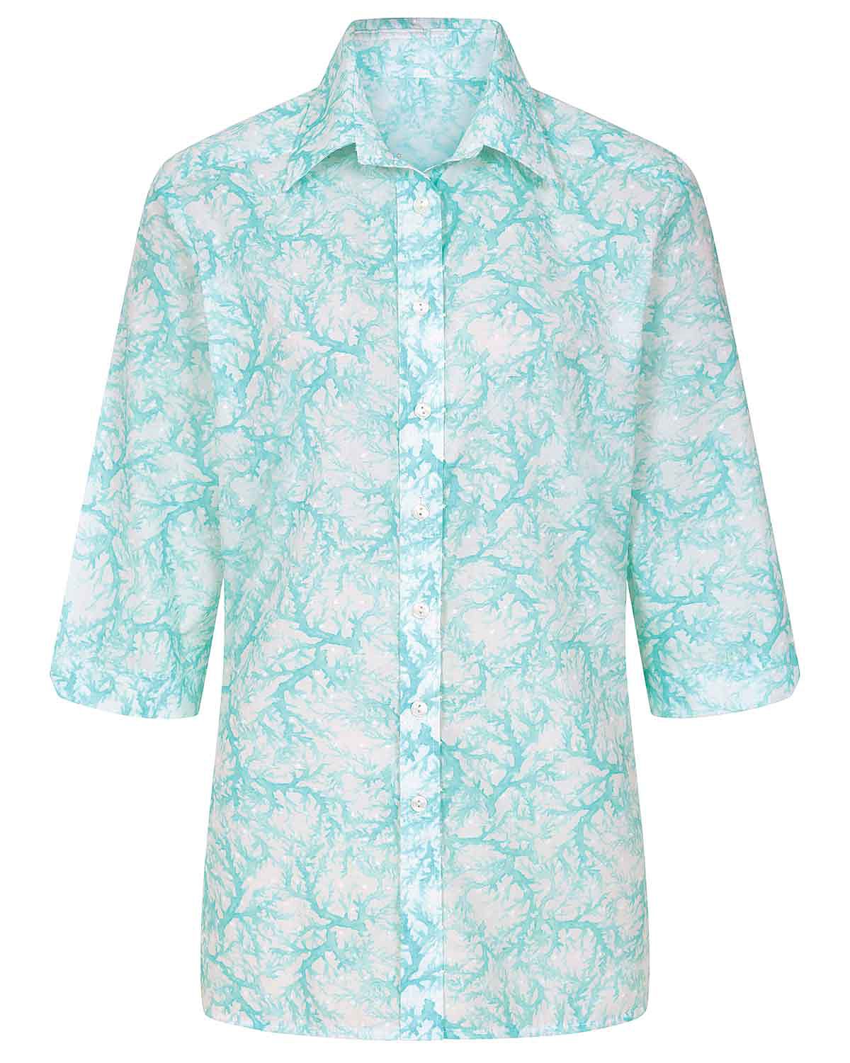 Marion Patterned Pure Cotton 3/4 Sleeve Blouse - Image 3 - Country Collection