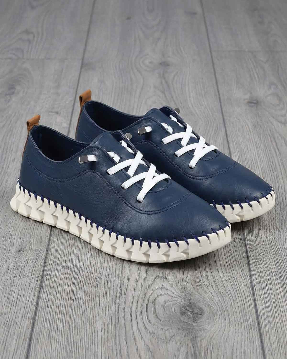 Lunar Slip On St Austell Ladies Shoe - Navy - Country Collection