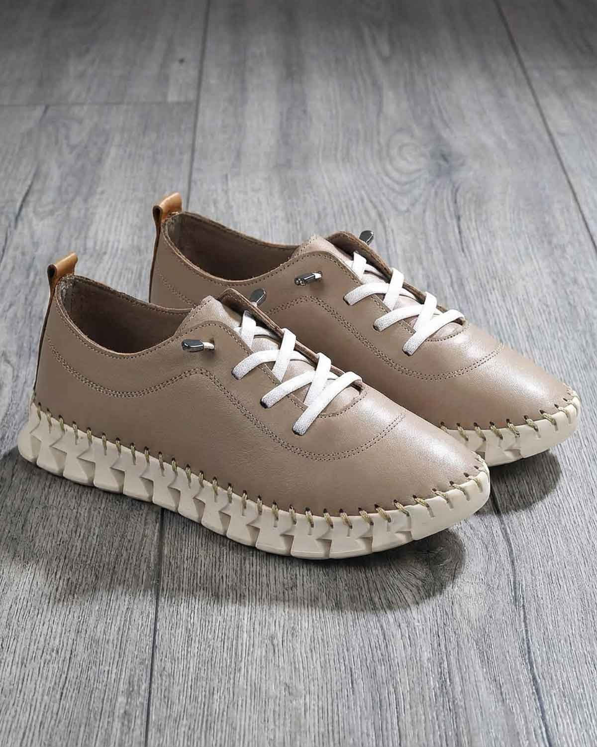 Lunar Slip On St Austell Ladies Shoe - Taupe - Country Collection