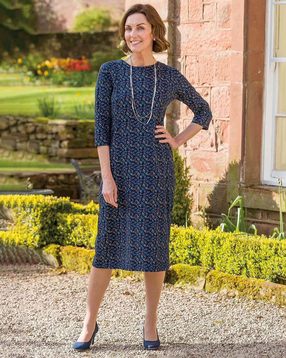 Loki Silky Cotton Pull On 3/4 Sleeve Dress - Country Collection