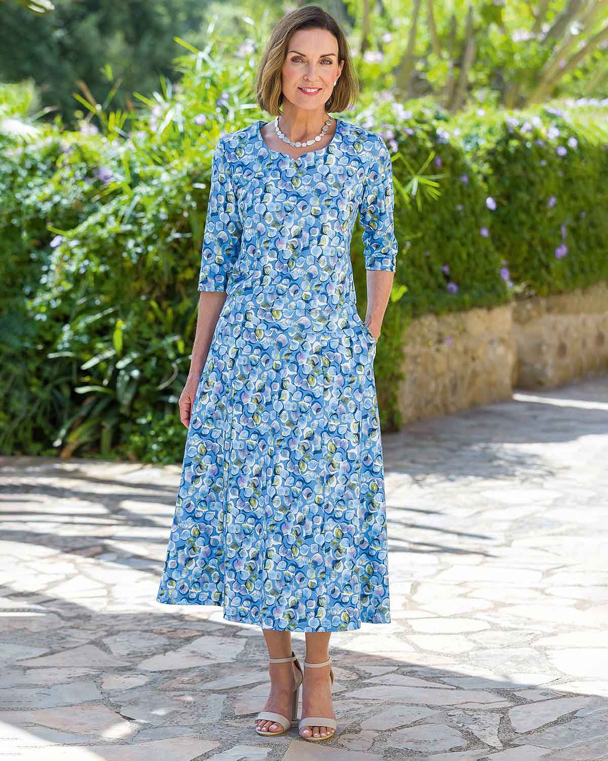 Delphine Patterned Pure Cotton Pull On Skirt - Image 4 - Country Collection
