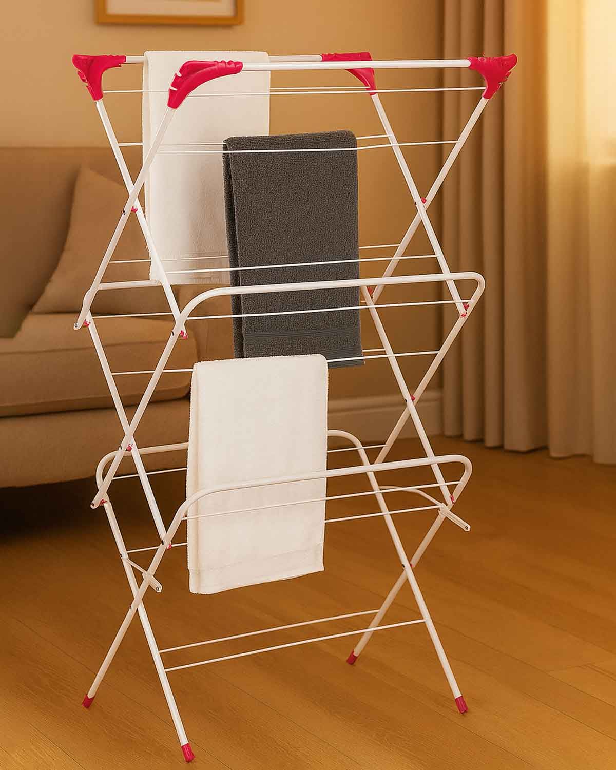 Kleeneze Three Tier Foldable Clothes Airer - Country Collection