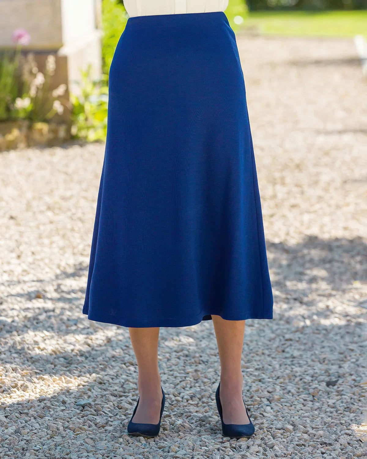 Isla Wool Blend Pull On Skirt - Cobalt