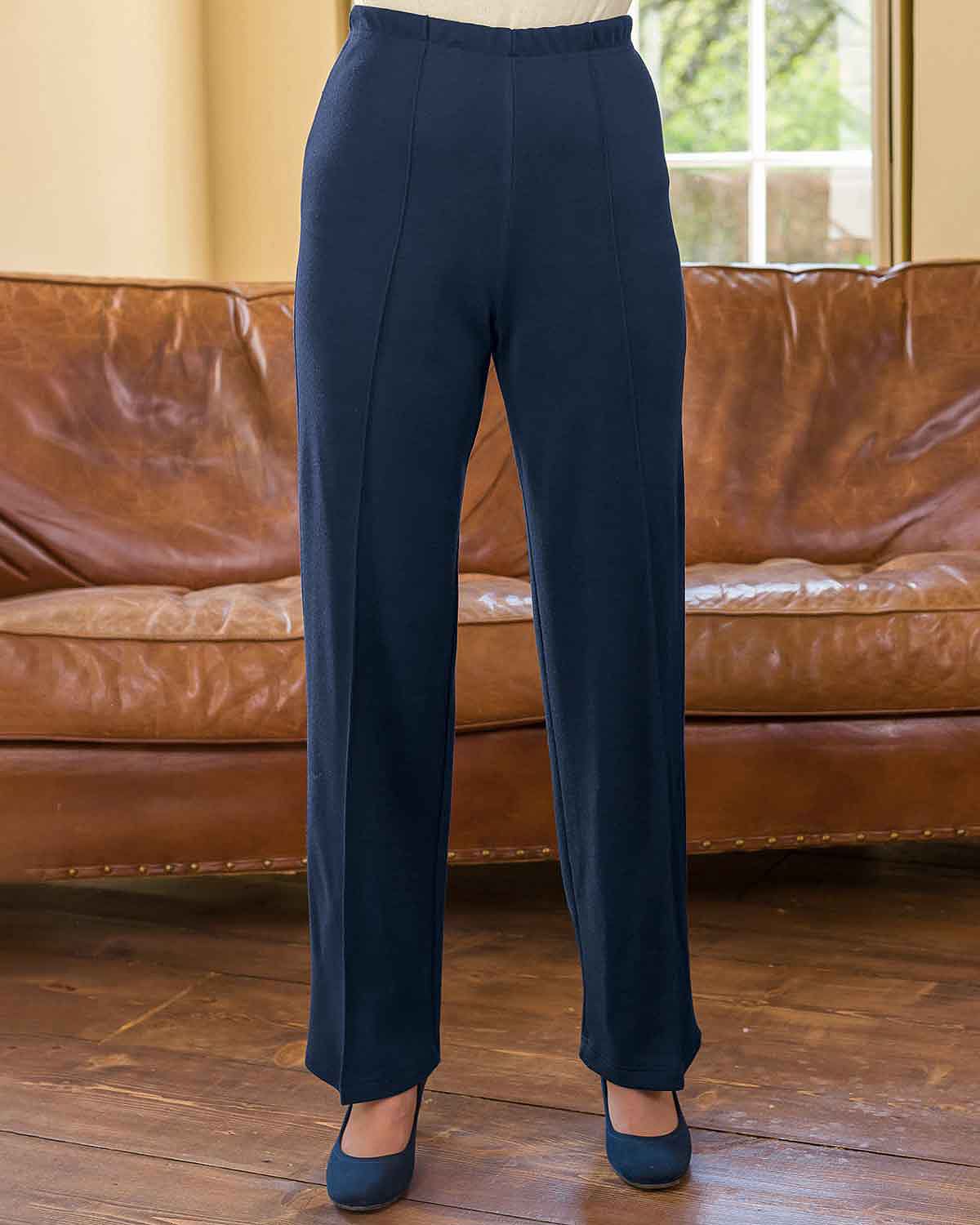Isla Wool Blend Pull On Trousers - Navy - Country Collection