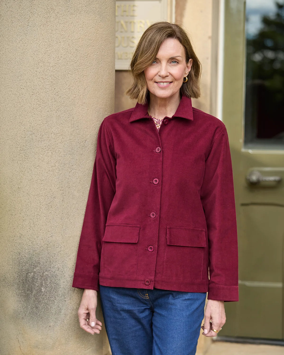 Kinsley Claret Needlecord Jacket