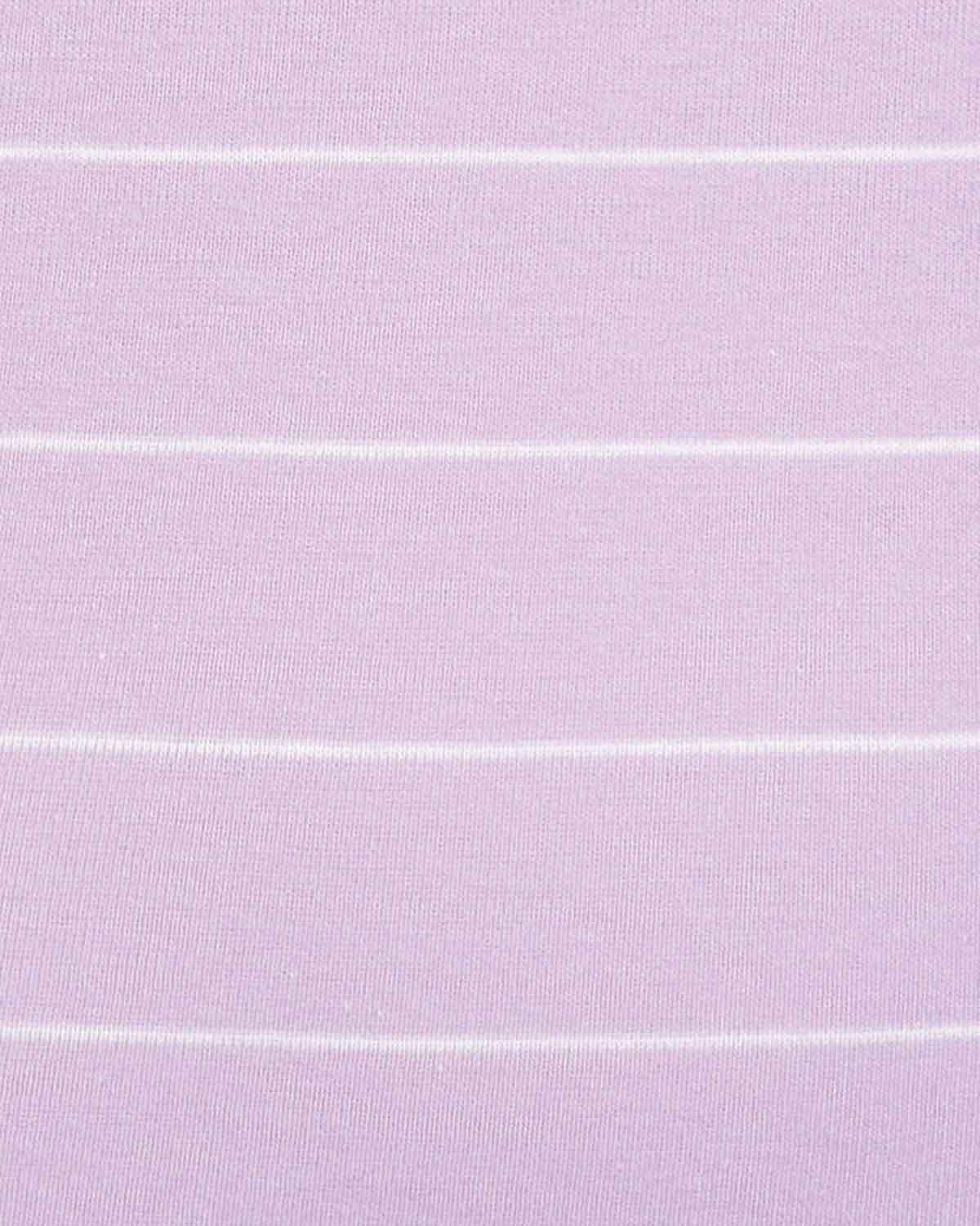 Sarah Lilac Striped Long Sleeve Cotton Polo Top - Image 4 - Country Collection