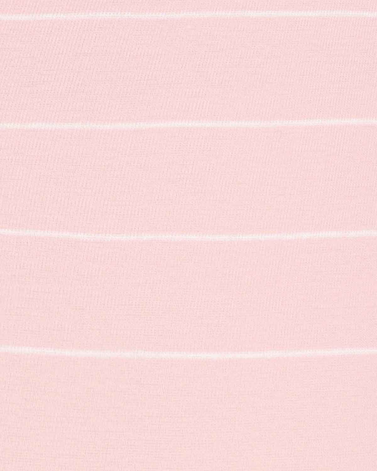 Sarah Pale Pink Striped Long Sleeve Cotton Polo Top - Image 4 - Country Collection