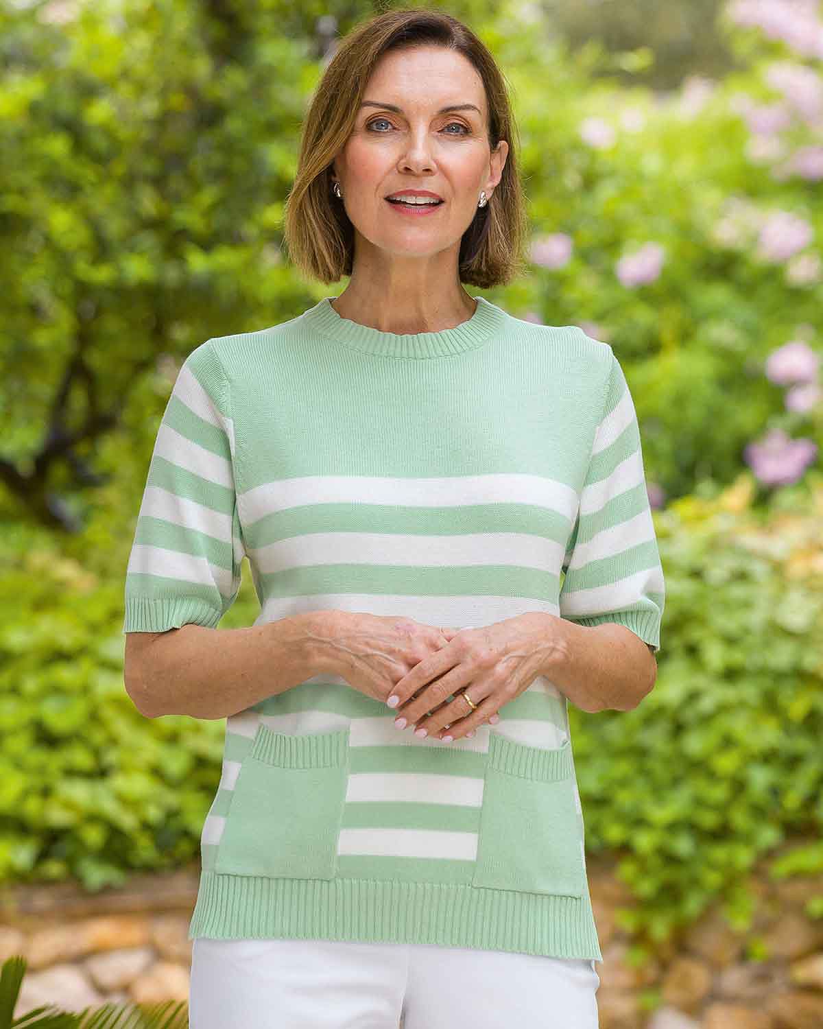 Estelle Striped Pure Cotton Top - Image 2 - Country Collection