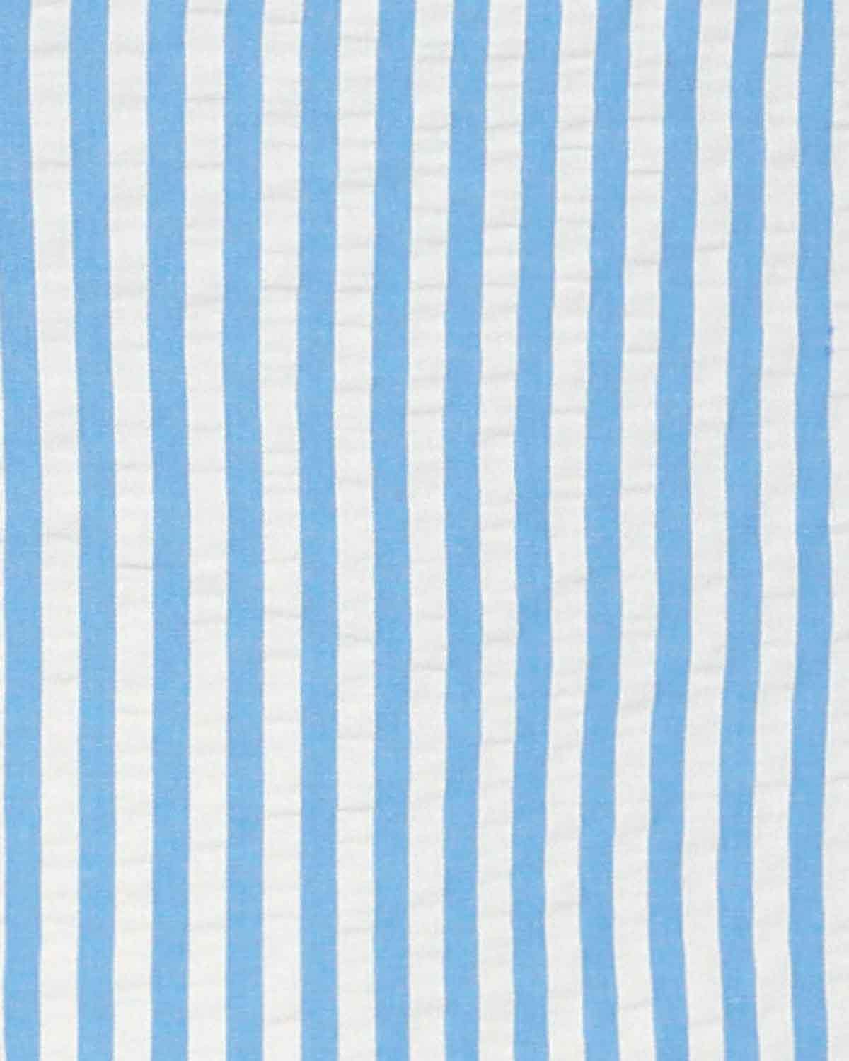 Maryanne Blue Striped Cotton Mix Short Sleeve Blouse - Image 4 - Country Collection