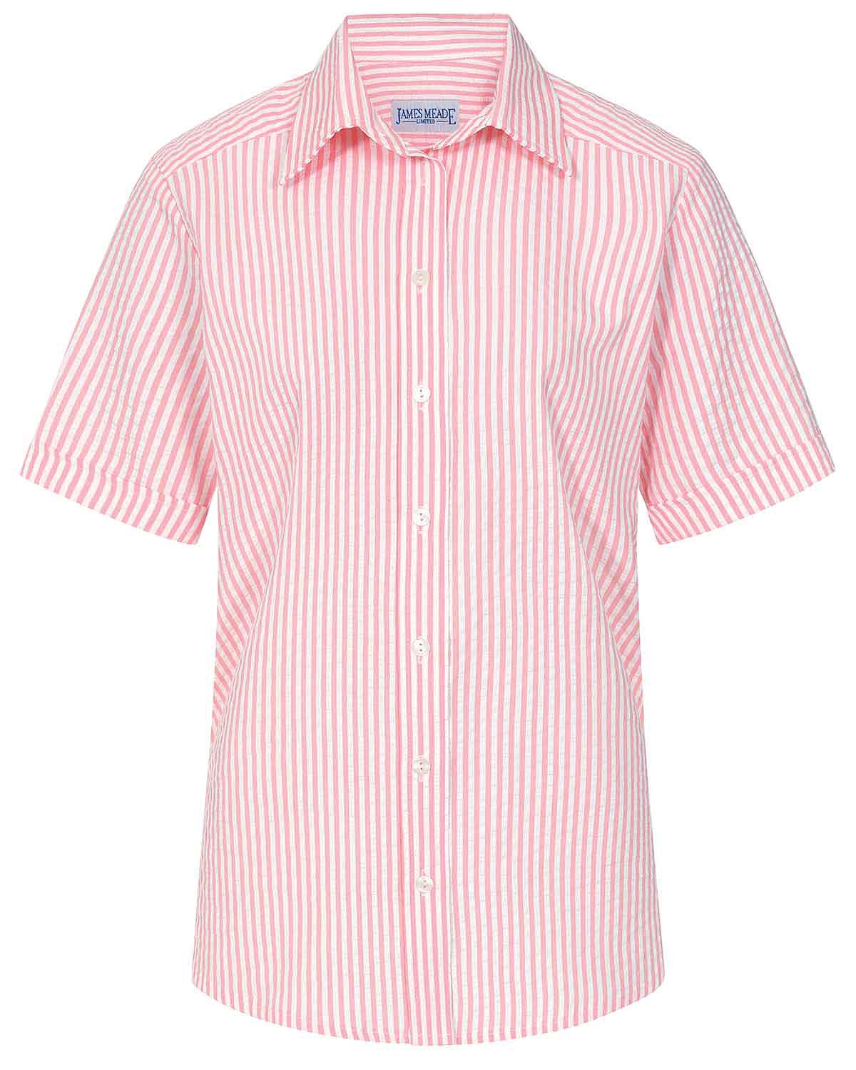 Maryanne Pink Striped Cotton Mix Short Sleeve Blouse - Image 3 - Country Collection