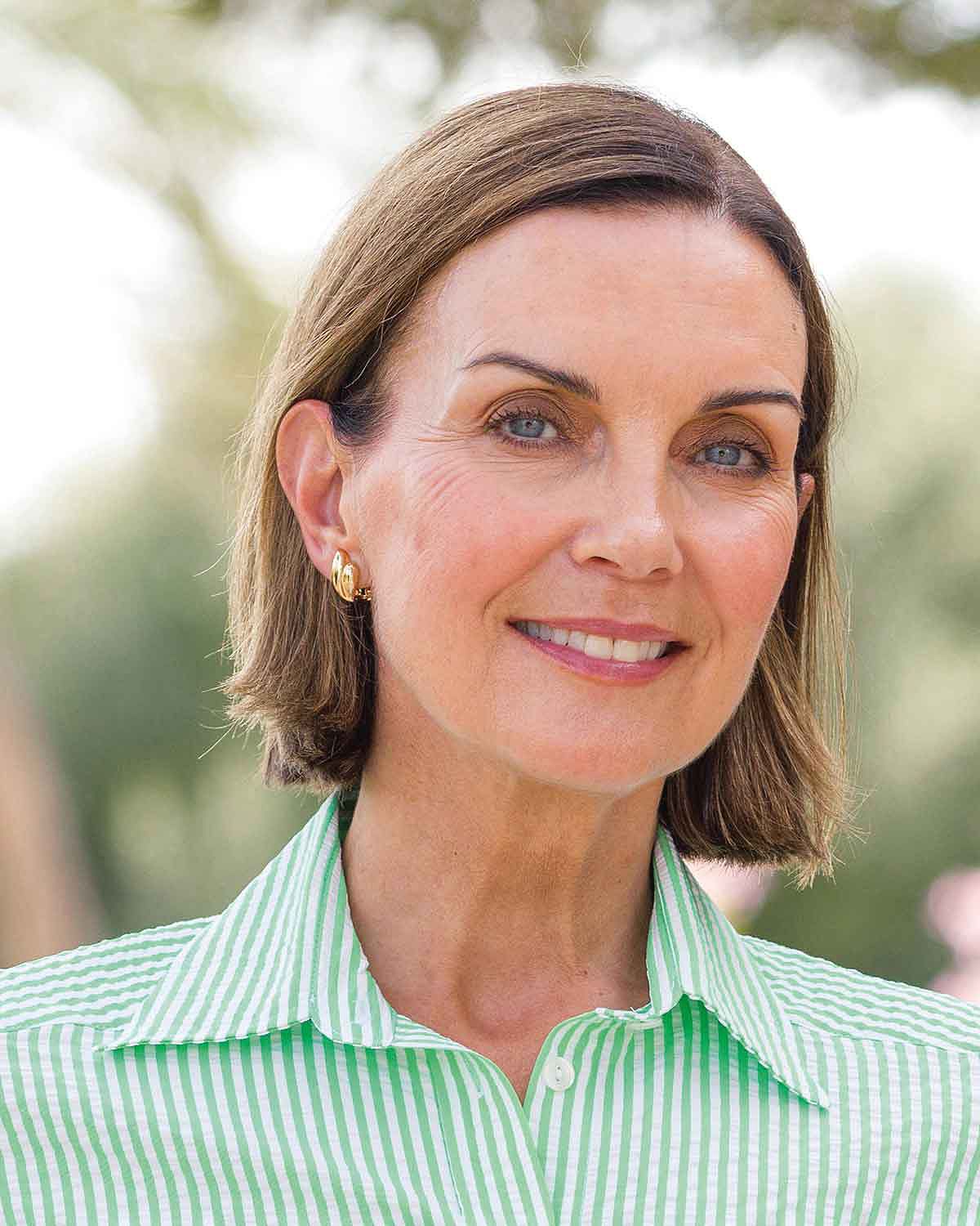 Maryanne Green Striped Cotton Mix Short Sleeve Blouse - Image 3 - Country Collection