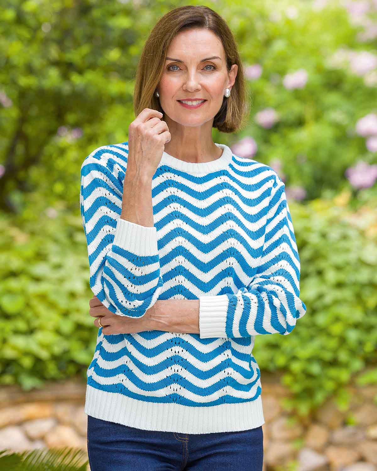 Cotton Dina Wave Affect Jumper - Image 2 - Country Collection