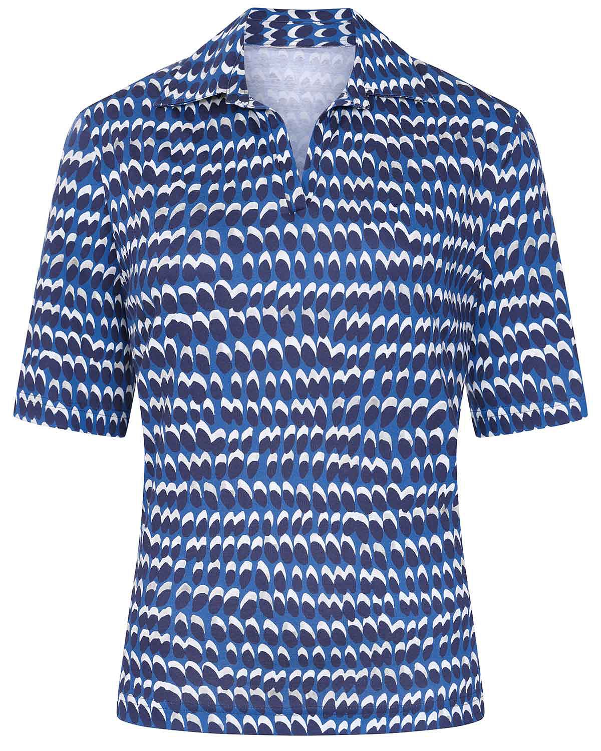 Leonie Patterned Cotton Short Sleeved Polo Top - Image 3 - Country Collection