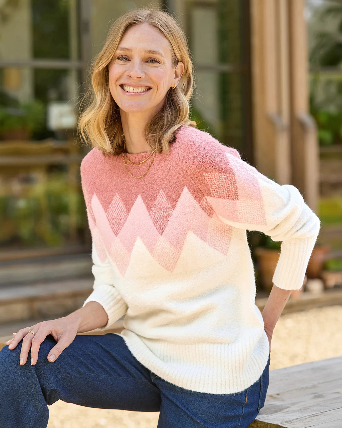Luella Raglan Sleeve Patterned Jumper