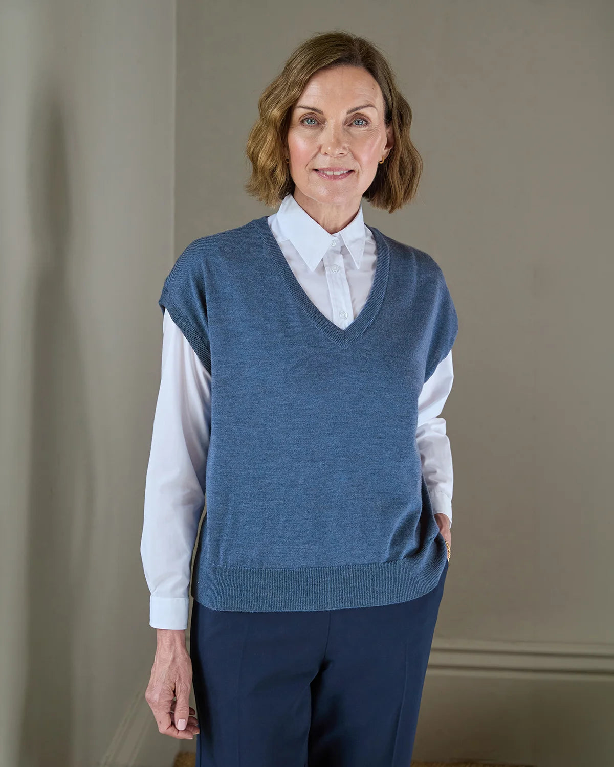 Lynette V Neck Merino Wool Slipover