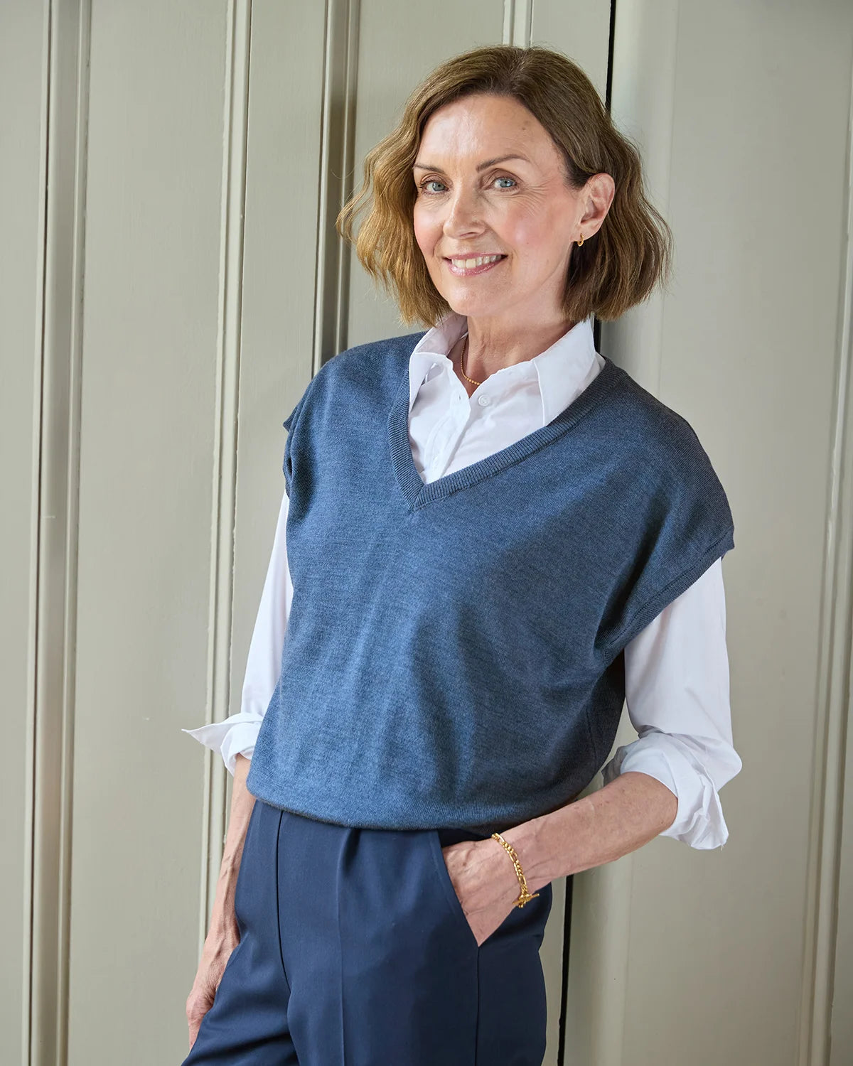 Lynette V Neck Merino Wool Slipover