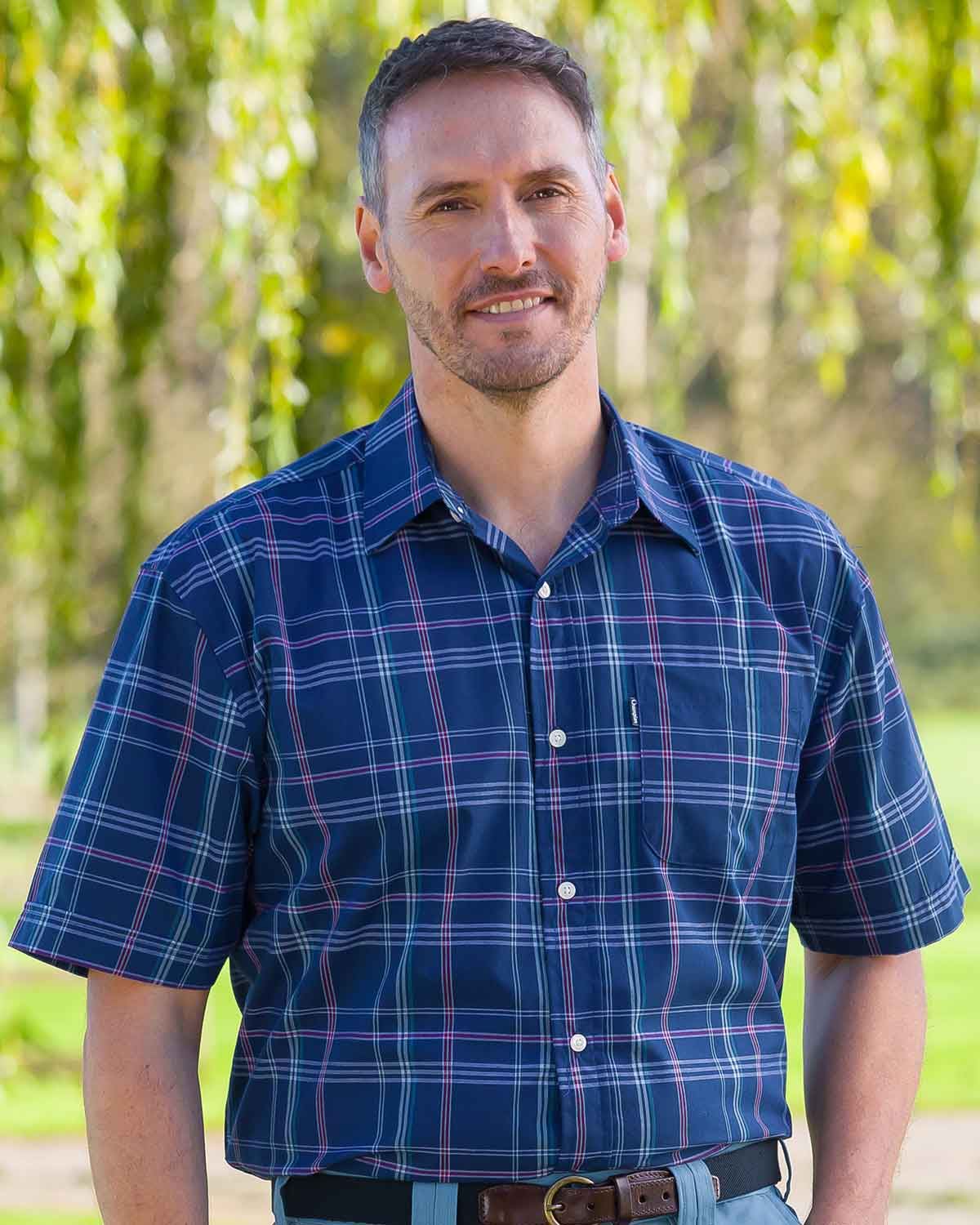 Newquay Mens Short Sleeve Casual Check Shirt - Country Collection
