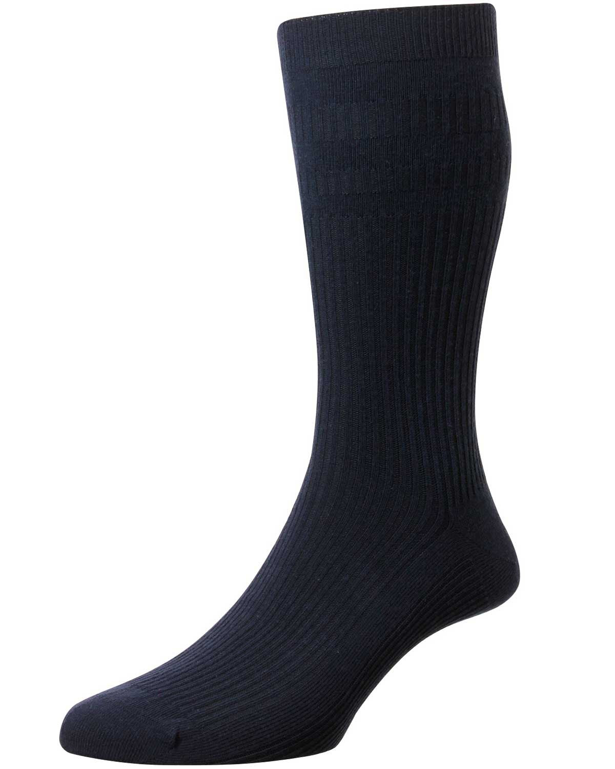 Mens Cotton Rich Soft Top Sock - Navy - Country Collection