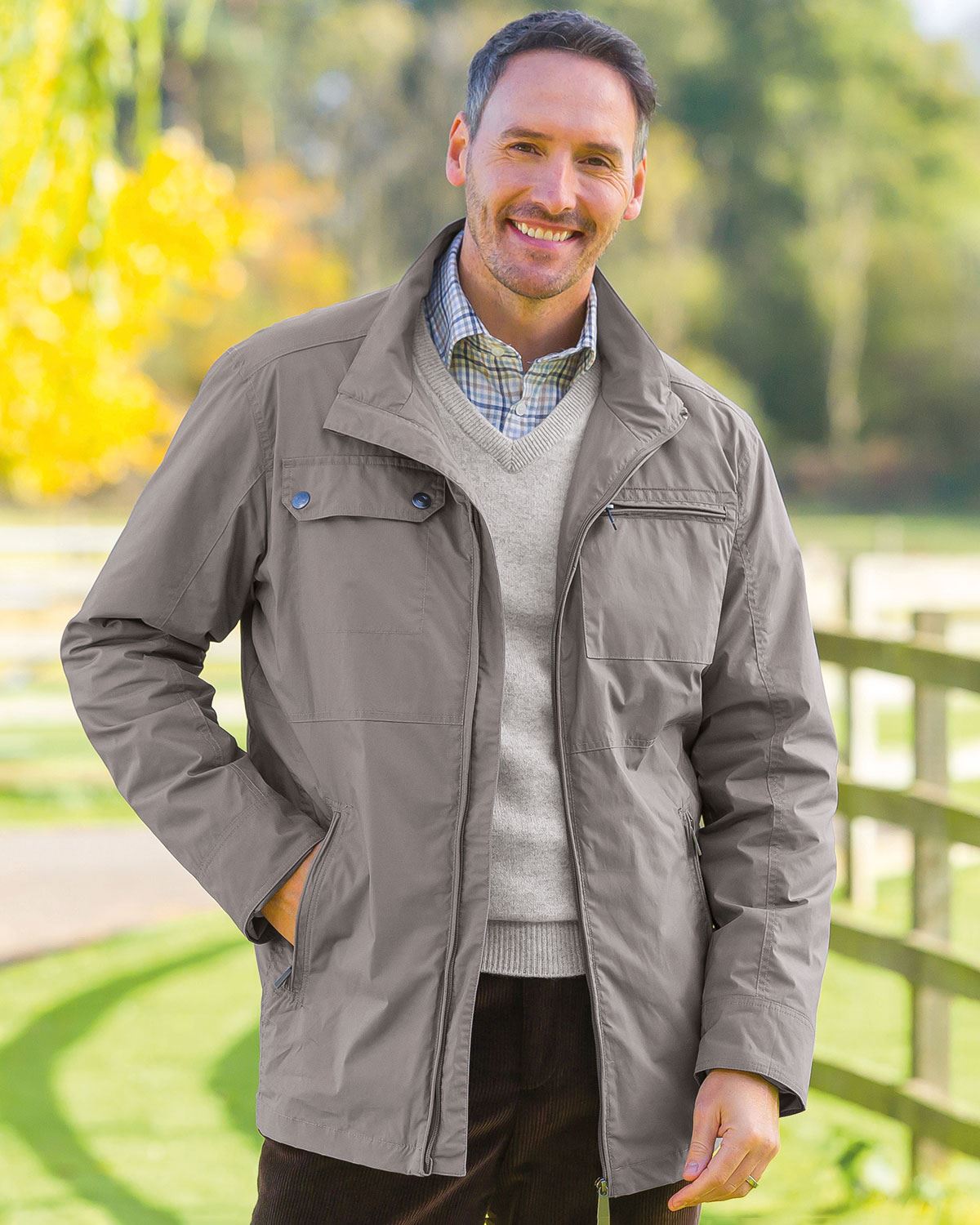 Snowdon Lightweight Cotton Jacket - Grey - Country Collection